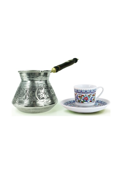 Shark Anatolia Külhan Bakır Cezve 580 ML Gümüş