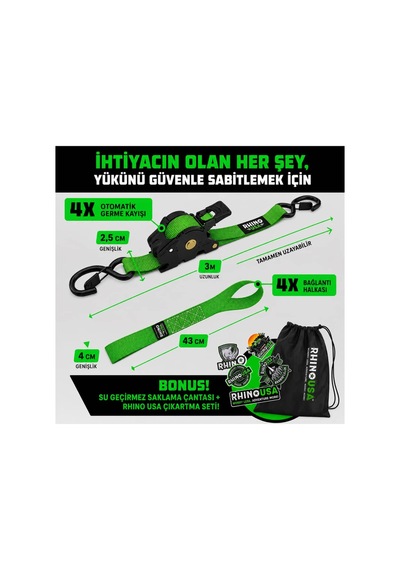 Otomatik Gergi Kayışı 2,5cm X 3 M 4'lü Set 22659587