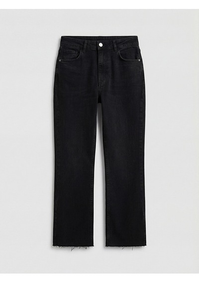 Lcw Jeans Siyah Yüksek Bel Crop Flare Kadın Jean Pantolon