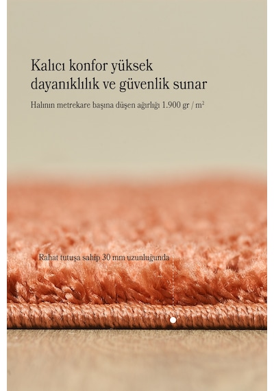 Modern Desensiz Kiremit Rengi Salon Halısı Oturma Odası Halısı Çocuk Halısı Yolluk Yumuşak Halı Kiremit