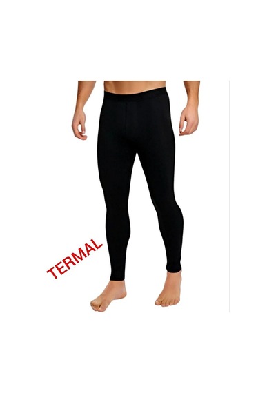 Lüx Wood Termal Uzun Sporcu Taytı Siyah Unisex Siyah