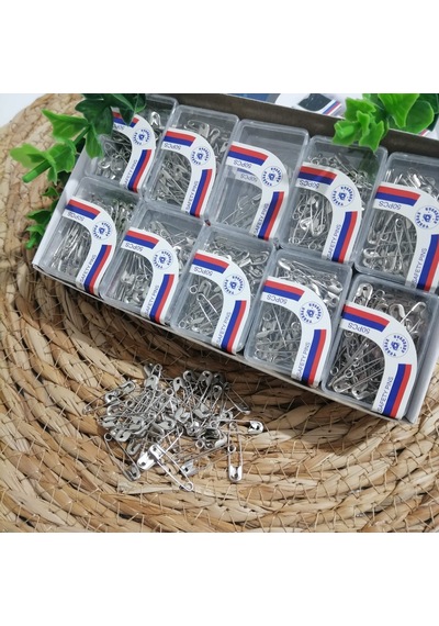 Çengel İğne - Gümüş - Kutu İçi 20 Paket - Paket İçi 50 Li Ms98 Çok  Renkli