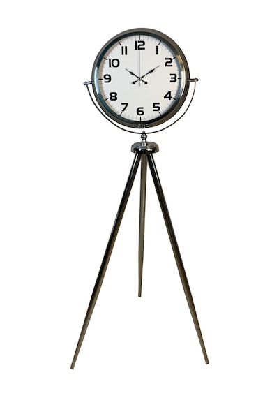 Silver Antiique 150 X 45 Cm Tripod Ayaklı Saat Krom