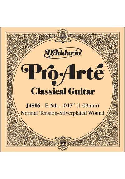 D'Addario Classic Guitar Normal Silverplated Wound Single E-Mi - D'Addario Classic Guitar Normal Silverplated Wound Single E-Mi -