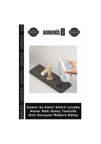 Çamur Su Emici Sihirli Lavabo Kenar Matı Kolay Temizlik Hızlı Kuruyan Modern Detay Diğer