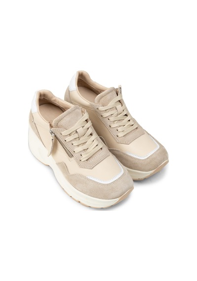 Deery Kadın Hakiki Süet Bej Dolgu Topuk Sneaker - M9147zbejc01