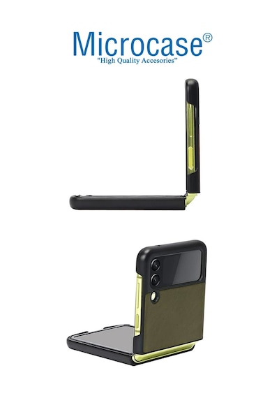 Galaxy Z Flip4 Için Deri Desenli Plastik Koruma Kilif-Al3148 561012575