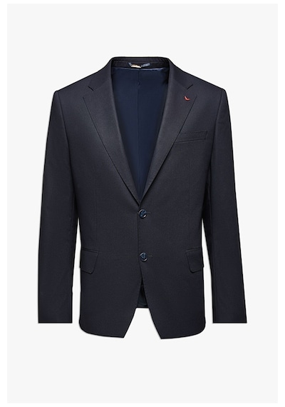 D's Damat Slim Fit Lacivert Düz Likralı Esnek Mono Yaka Çift Yırtmaçlı Astarlı Takim Elbise Lacivert