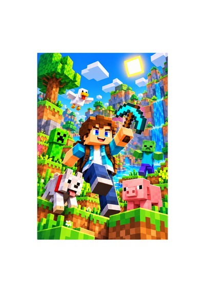 Minecraft Temalı A5 Kareli Spiralli Defter 60 Yaprak Okul Ve Not Defteri Yeşil