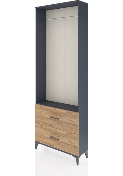 Arges Dolap Tek Raflı 2 Çekmeceli Tek Askılı 88x30x243 Antrasit-çam Antrasit Arges Dolap Tek Raflı 2 Çekmeceli Tek Askılı 88x30x243 Antrasit-çam Antrasit