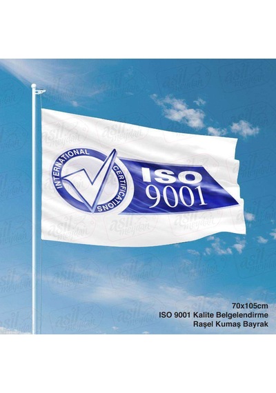 Iso 9001 Kalite Belgelendirme Gönder Bayrağı - 70x105 Cm Raşel Kumaş Bayrak 1