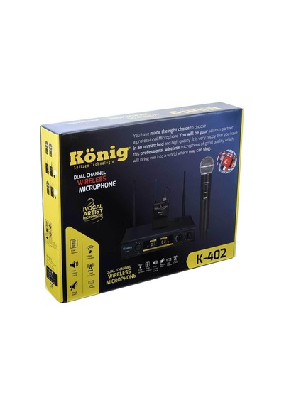 König K-402 El+Yaka Iki Kanal Uhf Telsiz Mikrofon