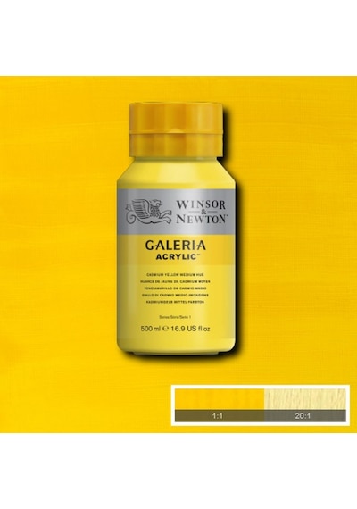 Winsor & Newton Galeria Akrilik Boya 500ml - Cadmium Yellow Medium Hue 120