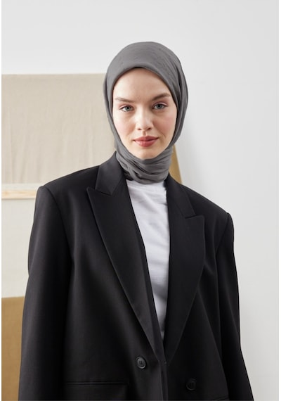 Bambu Kraş Eşarp Tesettür Giyim, Hafif, Rahat, Şık, Yüksek Kalite, Hijab, Scarf, Shawl Koyu Gri