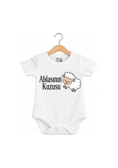 Babylimon Bebek Beyaz Ablasının Kuzusu Yazılı Kısa Kol Body Beyaz - 936542414 Beyaz