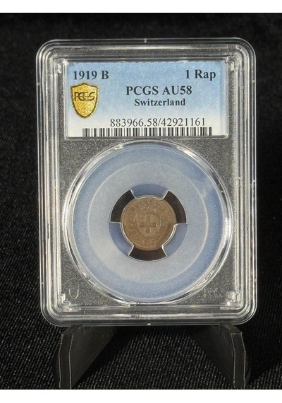 Pcgs Au58 1919 B İsviçre 1rap Sertifikalı Nfc Çipli Özel Koleksiyon Parası
