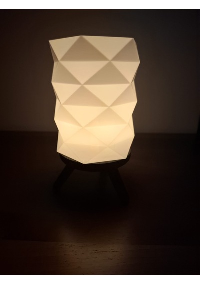 Üçgen Tasarım Tealight Mumluk- Mini Lamba Beyaz -  Siyah