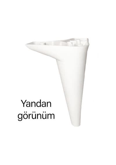4 Adet Zelve 20 Cm Beyaz Lüx Mobilya Kanepe Sehpa Ünite Koltuk Ayağı Baza Ayak