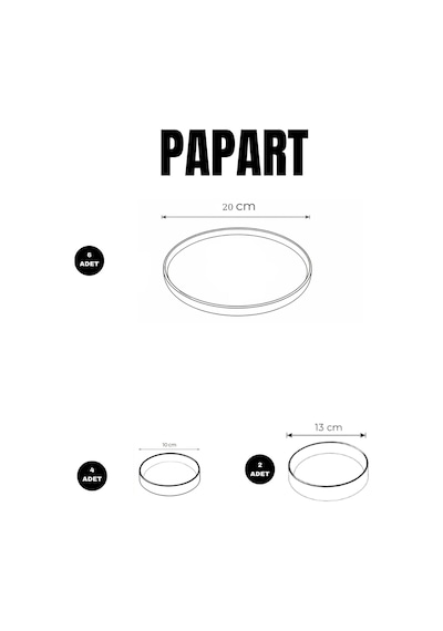 Blue Bon Appetit 12 Parça 6 Kişilik Stackable Seramik Kahvaltı Takımı Lüx Sunum Seti Tabağı Beyaz