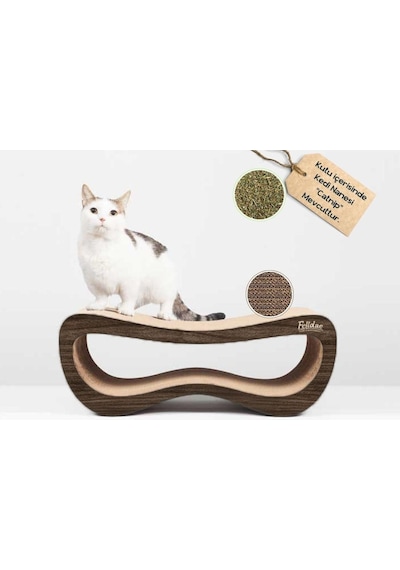 Oluklu Mukavva, Kedi Tırmalama Kanepesi Yatay Tırmalama / 59x20x24cm Medium - Cs8 Dw
