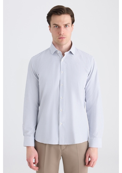 Twn Slim Fit Lacivert Çizgili Gömlek 5ef02ıg13288m Çok Renkli