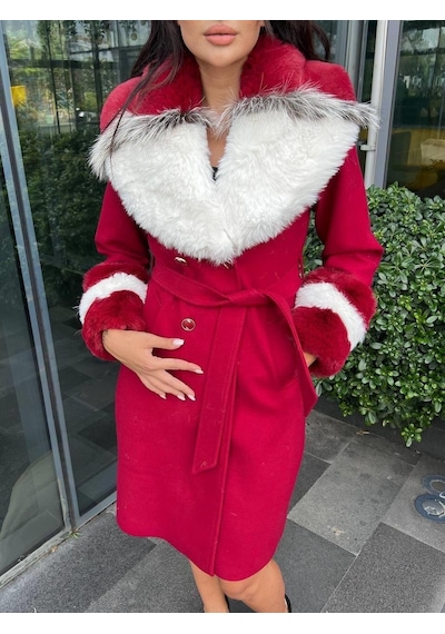 İthal Kürklü Bordo Kaşe-521 Bordo