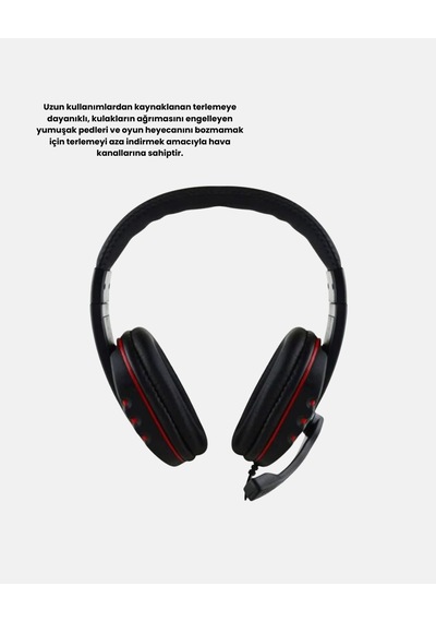 Rahat Ve Dayanıklı Mikrofonlu Oyun Kulaklığı Stereo Ses, Ayarlanabilir Kafa Bandı Najmaddin