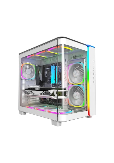 King 95 Pro Çift Odacıklı Atx Orta Kule Pc Oyun Kasası, Yüksek Hava Akışı, Aletsiz Paneller, Sağlam Kavisli Tem