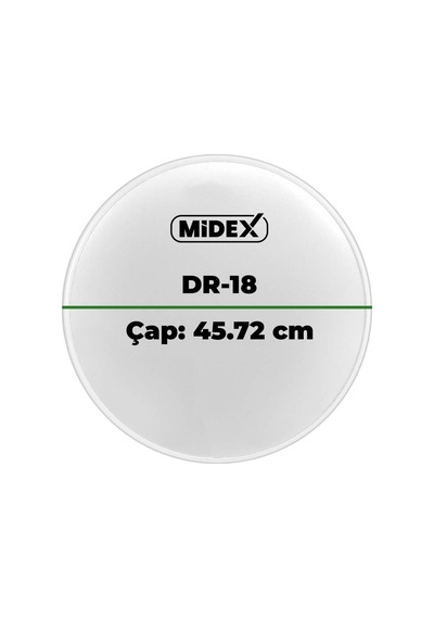 Midex Dr-18wh Beyaz Renk 18 İnç Bas Kick Bateri Davul Derisi Drumhead 18'' İnch 45.72 Cm