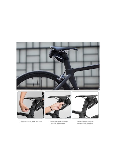 Rockbros Bisiklet Sele Çantası, Bisiklet Çantası, Mtb Yarış Bisikleti İçin, Katlanır Bisiklet Çantası, 15 X 6,5 X 5 Cm, Sabitleme Kayışlı, Tutuculu Siyah Rockbros Bisiklet Sele Çantası, Bisiklet Çantası, Mtb Yarış Bisikleti İçin, Katlanır Bisiklet Çantası, 15 X 6,5 X 5 Cm, Sabitleme Kayışlı, Tutuculu Siyah