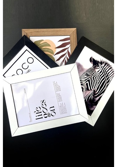 Yhfoto 12 Adet 10x15 Mdf Ahşap Siyah 2 Renk Karışık