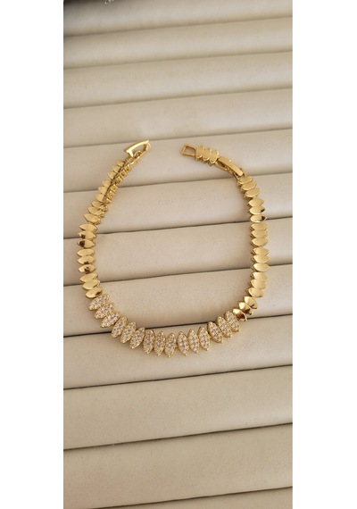 Vıp 14 K Taşlı Arpa Model Bileklik Altın