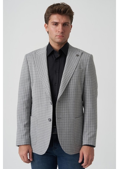 White Stone Albufeira 4014 Slim Fit 6 Drop Ceket Desenli DESENLİ