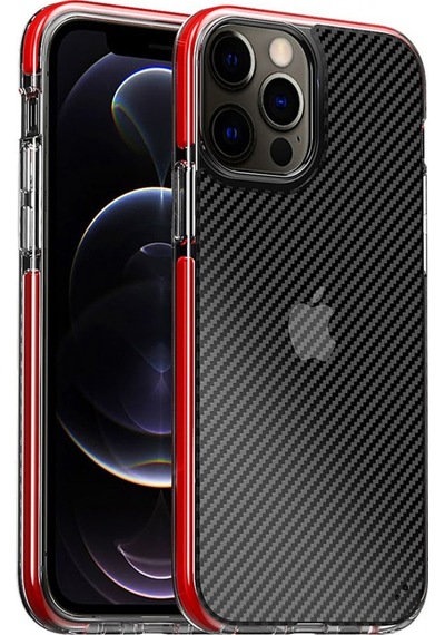 Nettech Apple Uyumlu iPhone 11 Pro Kenar Renkli Karbon Arka