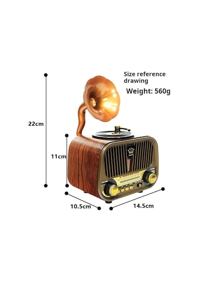 Rose Sp-428 Usb-sd-fm-bluetooth Destekli Şarjlı Nostaljik Retro Radyo - Gri