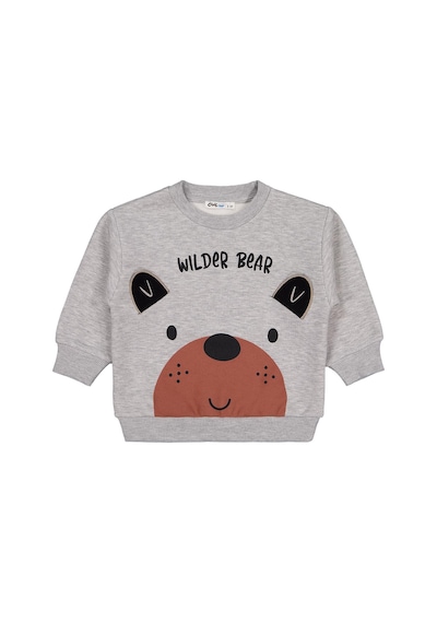 Civil Boys Bear Baskı-nakışlı 2-5 Yaş Sweatshirt - Gri Grimelanj