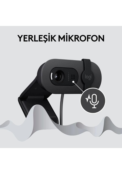 Brıo 100 Full Hd Web Kamerası, Toplantı Ve Yayın Amaçlı, Otomatik Işık Dengesi, Dahili Mikrofon, Gizlilik Kapağı, Usb-a, Microsoft Teams, Google Meet, Zoom İle Uyumlu, Siyah