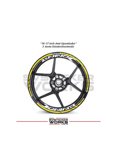 Bajaj Dominar Jant Sticker Dış Ve İç Set Sticker Jant Şeridi Sarı