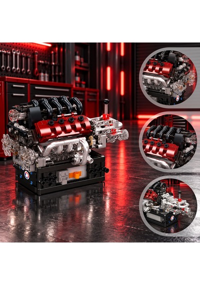 Mould King 10227 V8 Motor Ve Şanzıman Yapım Seti 787 Parça