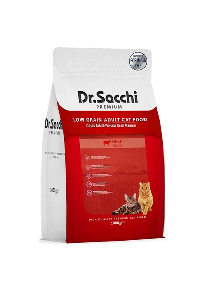 Premium Düşük Tahıllı Sığır Etli Yetişkin Kedi Maması 1 Kg
