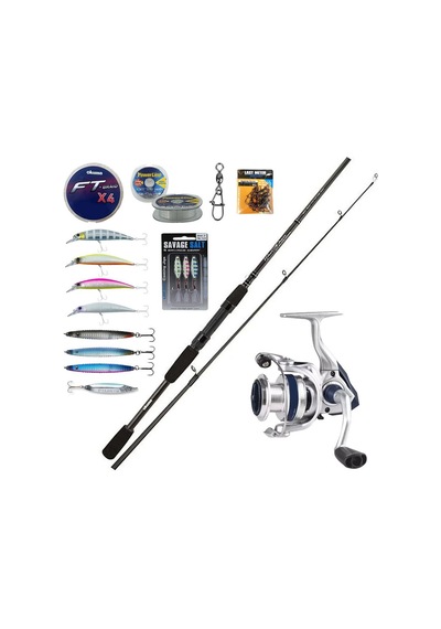 Yekoutdoor Spin Oltası Seti Okuma Wave Power 8'0 2.44 Cm 15-40 Gr 2 Parça Spin Kamışı&okuma Arıa-3000a Painting Silver 1bb Olta Makinesi