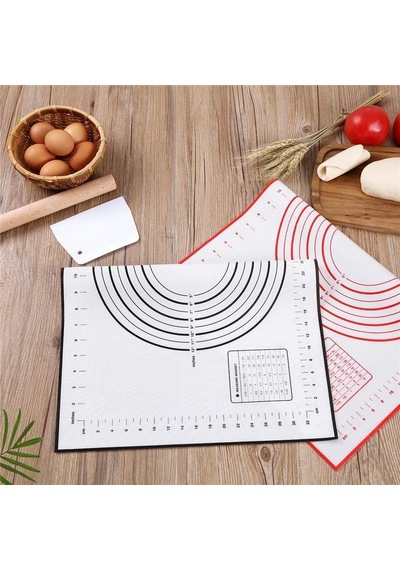 Kırmızı Silikon Pişirme Mat Ölçekli Yapışmaz Haddeleme Hamur Mat Yüksek Kaliteli Pasta Pedi Yoğurma Hamur Araçları Mutfak Aksesuarları 40x50cm