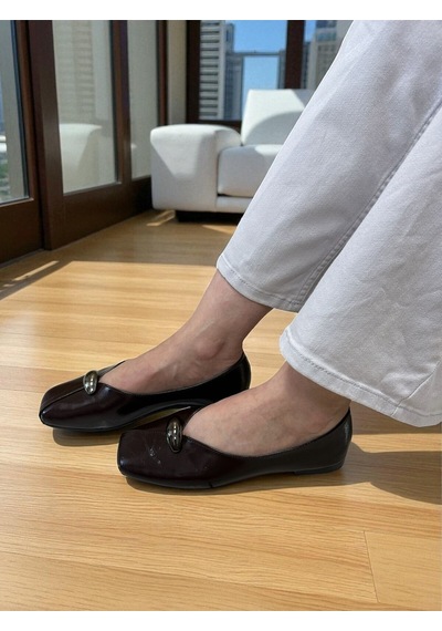 Aska Shoes Shoes Günlük Tokalı Babet 2025aska003 Kahverengi