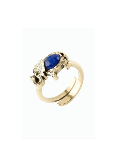 Fil - 532 - Doğaltaşlı Otantik - Nazblsmm - Yüzük Lapis Bronz
