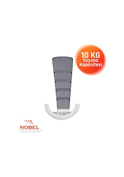 Tivist Lüks Portmanto Askı, Metal, Vestiyer Askı, 200 Gr, Dolap Askılık, Duvar Askılığı, Krom Füme Vidalı