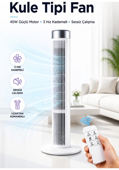 Kule Tipi Fan Uzaktan Kumandalı Led Dokunmatik Sessiz Çalışma 39 İnç Güçlü Soğutma Tower Fan Kule Tipi Fan Uzaktan Kumandalı Led Dokunmatik Sessiz Çalışma 39 İnç Güçlü Soğutma Tower Fan