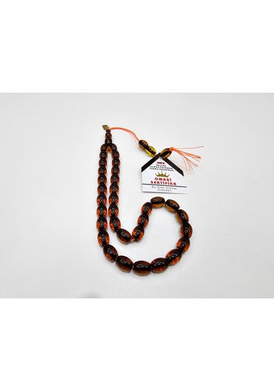 Omari İmzalı Sertifikalı Alman Faturan Sıkma Kehribar Tesbih 11x8 08157040