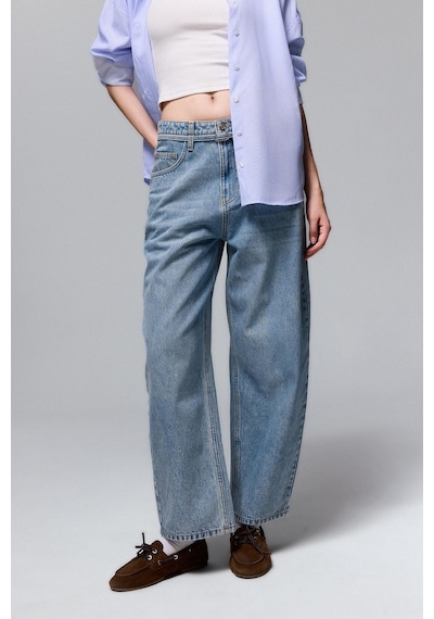 Defacto %100 Pamuk Barrel Fit Yüksek Bel Dikiş Detaylı Jean Pantolon H7134ax26aunm39 Mavi-nm39 Defacto %100 Pamuk Barrel Fit Yüksek Bel Dikiş Detaylı Jean Pantolon H7134ax26aunm39 Mavi-nm39