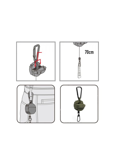 Daiichiseiko Carabiner Reel Micro Case F Green