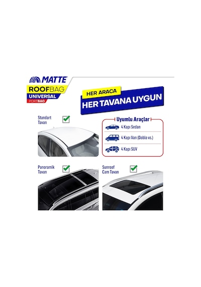 Matte Yeni Nesil Araç Üstü Tavan Port Bagaj